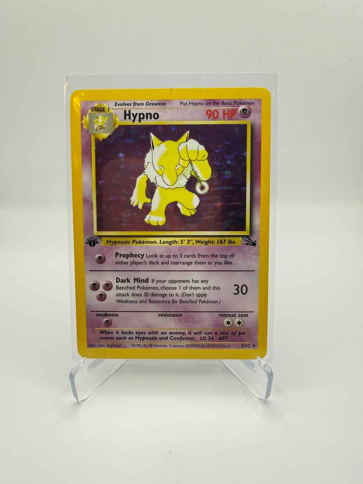 Hypno 8/62 Holo 1st Edition – Fossil – 1999 – GD